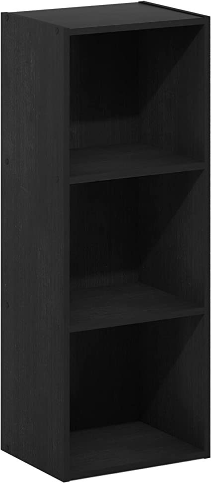 Furinno Pasir 3-Tier No Tool Assembly Open Shelf Bookcase, Blackwood