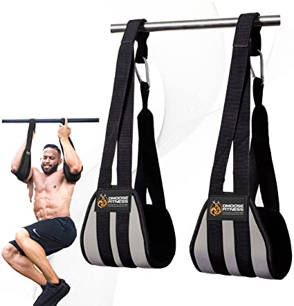 DMoose Fitness Hanging Ab Straps for Abdominal Muscle Building and Core Strength Training, Adjustable Arm Support for Ab Workouts, Padded Gym Equipment for Men and Women