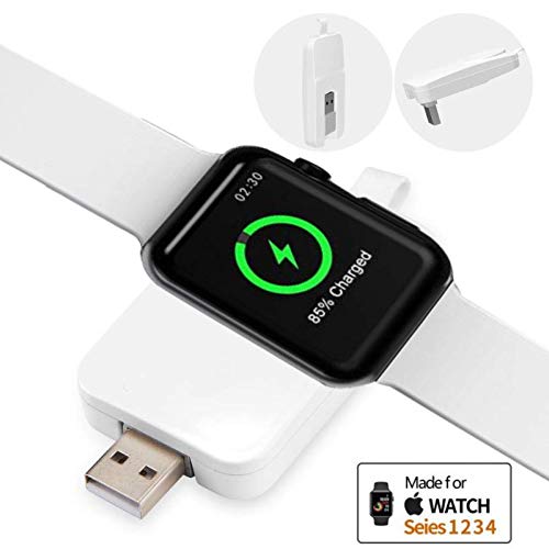 Watch Charger,ATETION Magnetic Portable Wireless iWatch Charger Compatible for Apple Watch Series 4 3 2 1 44 mm 42 mm 40 mm 38mm (White)
