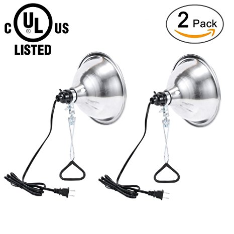 Simple Deluxe 2-PACK HIWKLTCLAMPLIGHTMX2 Clamp Lamp Light w/ 8.5-Inch Reflector, 150-Watt, 6-Foot Cord, UL Listed