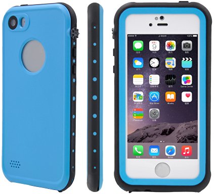XIKEZAN iPhone 5S Case iPhone SE Case Full Sealed Waterproof Shockproof Dust/Snow Proof Protective Cases Cover for iPhone 5S/SE/5 with Built in Screen Protector Blue
