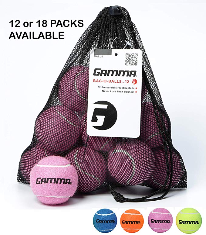 Gamma Bag of Pressureless Tennis Balls - Sturdy & Reuseable Mesh Bag with Drawstring for Easy Transport - Bag-O-Balls