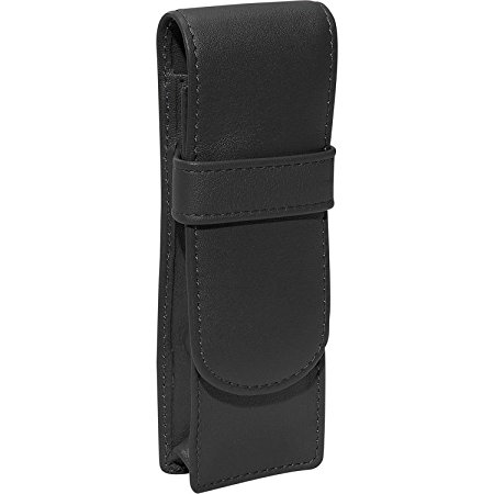 Royce Leather Genuine Leather Double Pen Case Holder (Black)