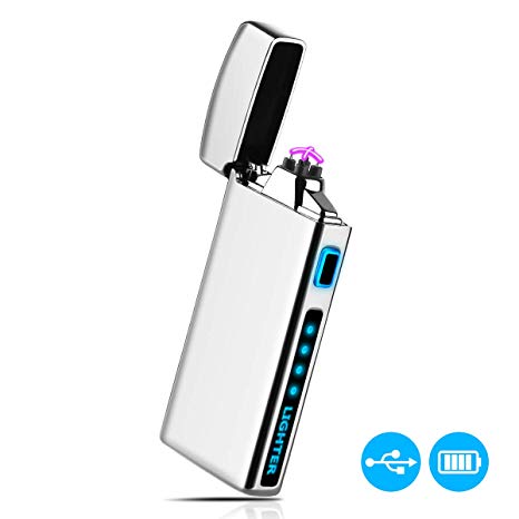 Sipoe Lighter - Electric Lighter (3rd Gen) - USB Rechargeable Windproof Plasma Lighter with Dual Arc, Battery Indicator