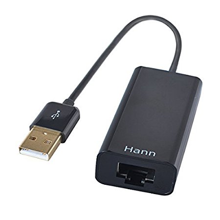 Hann USB 2.0 Male to RJ45 Female 10/100Mbps Fast Speed LAN Gigabit Ethernet Network Free Driver Adapter for Apple MacBook Air MacBook Pro etc, Black Color