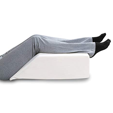 SUPPORT PLUS Elevated Leg Wedge Pillow, Relieves Back/Sciatica Pain, Surgical Injury Recovery, Improves Circulation, Reduces Leg/Ankle Swelling -Premium Memory Foam Removable Washable Cover 21" Wide