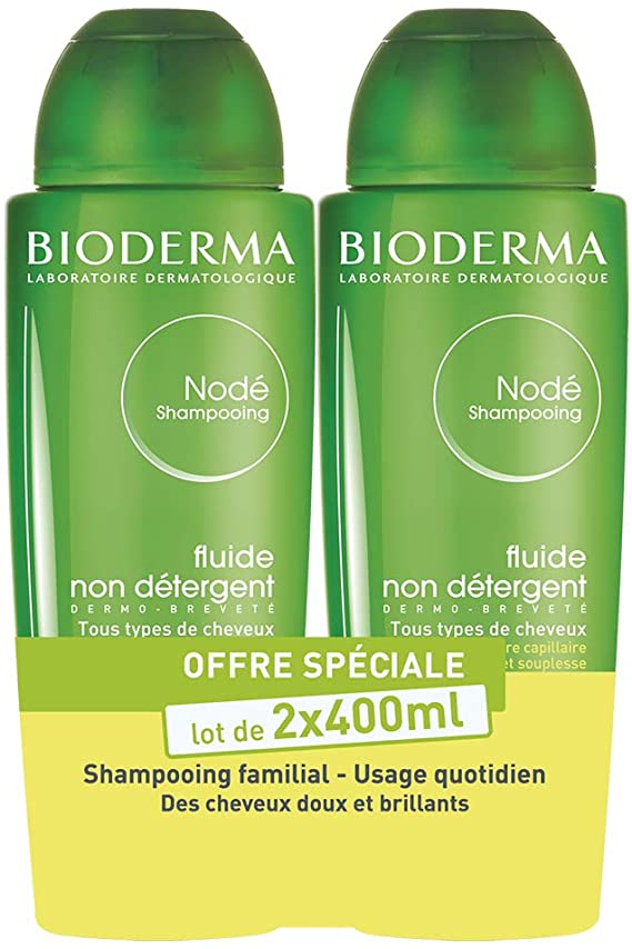 Nodé Fluide Shampoo - Pack of 2 x 400ml | Gently Cleans - Restores Shine and Flexibility to Hair | All Hair Types