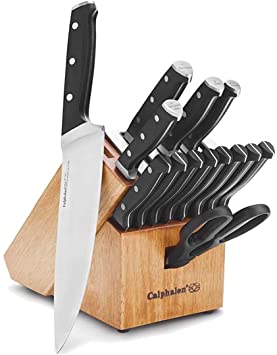 Calphalon® Classic™ Self-Sharpening 15-Piece Cutlery Set, Knife Set with SharpIN™ Self-Sharpening Knife Block and SilverShield® Knife Handles