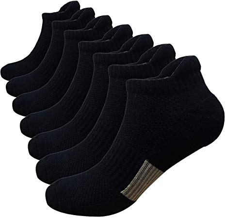 Copper Compression Ankle Running Socks Men Women 3/7 Pack, Performance Cozy Low Cut Cushion Athletic socks Arch Support