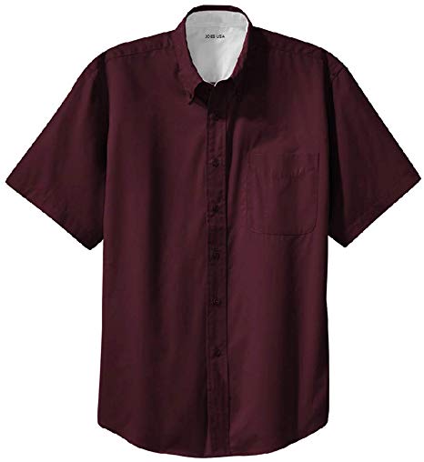 Joe's USA Men's Short Sleeve Wrinkle Resistant Easy Care Shirts in 32 Colors. Sizes XS-6XL