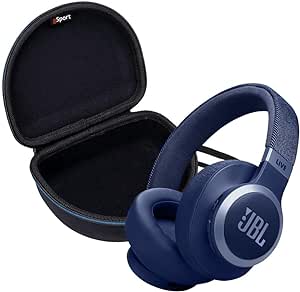 JBL LIVE 770NC Wireless Over Ear Noise Cancelling Headphone Bundle with gSport EVA Case (Blue)