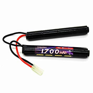 Fconegy NiMH Battery 8.4/9.6V 1700mAh 7/8-Cell Nunchuck/Stick Pack with Small Tamiya Plug for Airsoft Gun