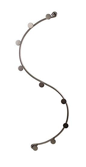 Spectrum Diversified Sweep Wall Hook Rack, 9 Hook Single Rack, Satin Nickel