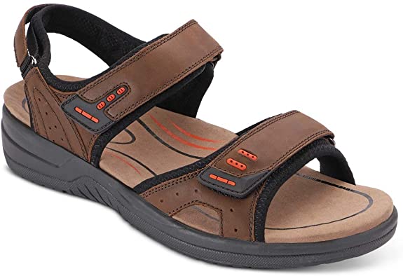 Orthofeet Proven Pain Relief. Extended Widths. Orthopedic Diabetic Arch Support Men's Sandals, Cambria
