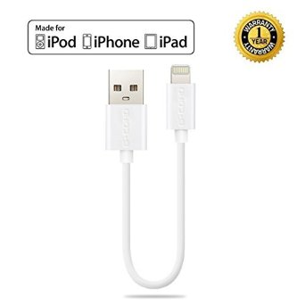 [Apple MFI Certified] G-Cord® 5 Inch / 0.13m Short Lightning to USB Cable Sync Data Charger for iPhone, iPad and iPod