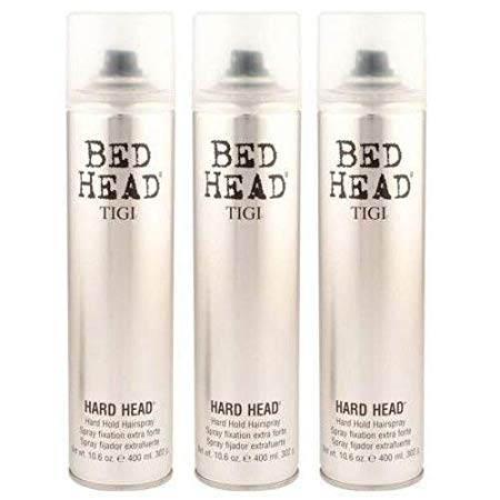 TIGI Bed Hard Head Extra Strong Hold Hair Spray, 10.6 Ounce (Pack of 3)