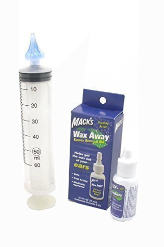 60ML EAR WAX REMOVAL SYRINGE WITH MACKS WAX AWAY - COMPLETE KIT - VERY EFFECTIVE
