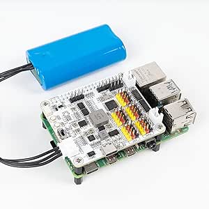 SunFounder Robot HAT Expansion Board Designed for Raspberry Pi 4/3B /3B/Zero W Robot, IoT, Sensors, Motors, Servos Driver, Inclulded Rechargeable Battery, 5V2A, Speaker, ADC, PWM, IIC, UART, SPI