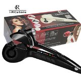 RC Professional LED Display Steamer Curl Magic Ceramic Curling Iron Automatic Hair Curler with Spray Function for Hair Care--Black