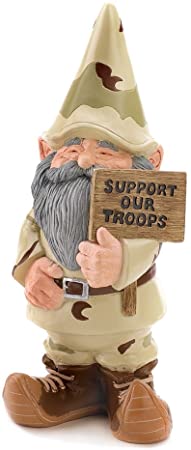 Gifts & Decor Support Our Troops Gnome Patriotic USA Garden Outdoor Statue