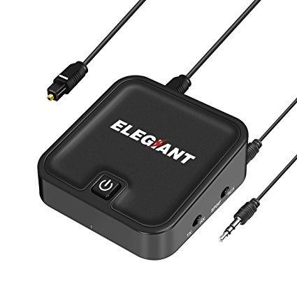 Bluetooth Transmitter Receiver,ELEGIANT apt-X Low Latency 2-in-1 Bluetooth Audio Transmitter Receiver V4.1 with 3.5mm Stereo Output for PC/TV/Car Stereo Audio System/Bluetooth Speakers Headphone