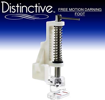 Distinctive Free-Motion Darning Quilting Sewing Machine Presser Foot - Fits All Low Shank Singer, Brother, Babylock, Euro-Pro, Janome, Kenmore, White, Juki, New Home, Simplicity, Elna and More!