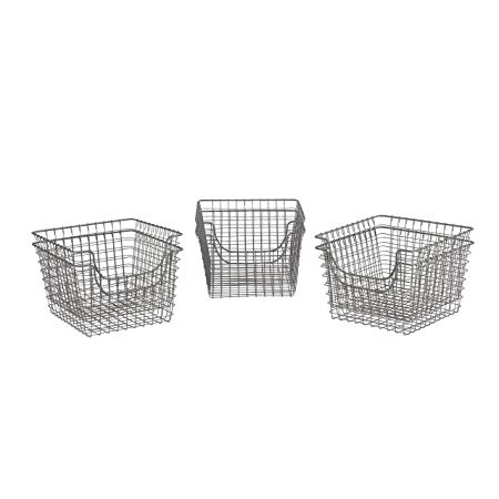 Spectrum Diversified Scoop Wire Storage Basket, Medium, Industrial Gray, 6-Pack