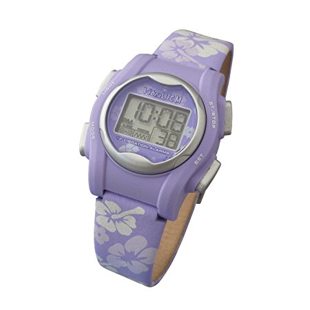 VibraLITE Mini 12-Alarm Vibrating Watch - Purple Flower