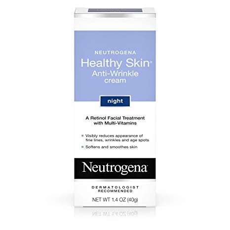 Neutrogena Healthy Skin Anti Wrinkle Retinol Cream with Vitamin E and Vitamin B5 - Night Moisturizer with Retinol, Vitamin E, Vitamin B5, Glycerin, 1.4 oz