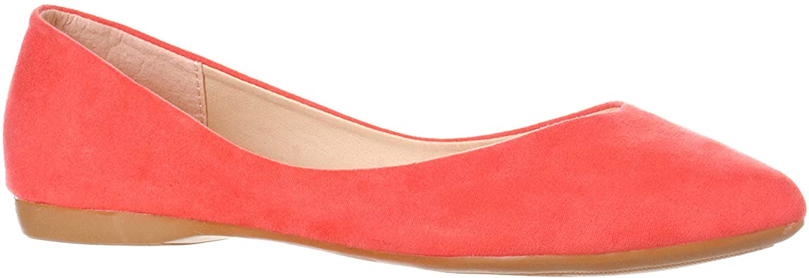 Riverberry Women's Ella Basic Closed Pointed Toe Ballet Flat Slip On Shoe