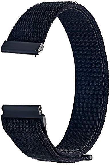 Carty Sport Loop Watch Band 22mm 20mm Quick Release Watch Strap Nylon Straps Black