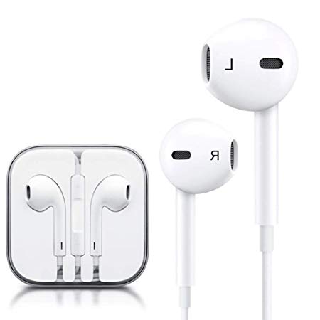 Splenor 2 Pack Earphones/Earbuds/Headphones Stereo Microphone&Remote Control IP Noise Isolating Headset for 6/5/4 Pad Pod More Android Smartphones Compatible 3.5 mm Headphone -White