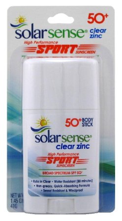 Solar Sense SPF50 Clear Zinc Sport Body Stick 1.45 oz.