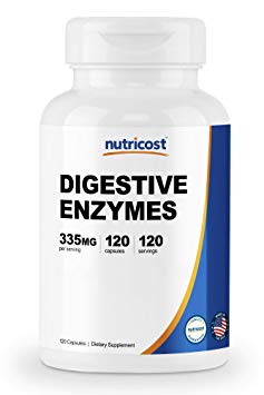 Nutricost Digestive Enzymes 335mg, 120 Veggie Capsules - Complete Digestive Enzyme Supplement