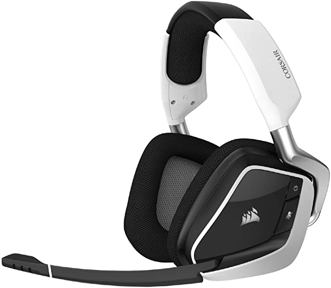 Corsair VOID RGB Elite Wireless Premium Gaming Headset with 7.1 Surround Sound - Discord Certified - Works with PC, PS5 and PS4 - White