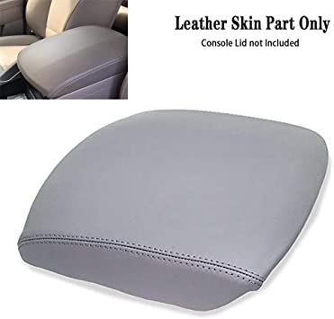 DSparts Fits For 2009-2013 Honda Pilot Leather Console Lid Armrest Cover Leather Part Only Gray