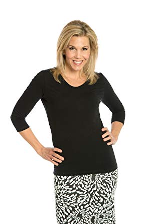 Heirloom 3/4 Sleeve V-Neck Top Soft Yet Durable, Extra-Length Layering Top