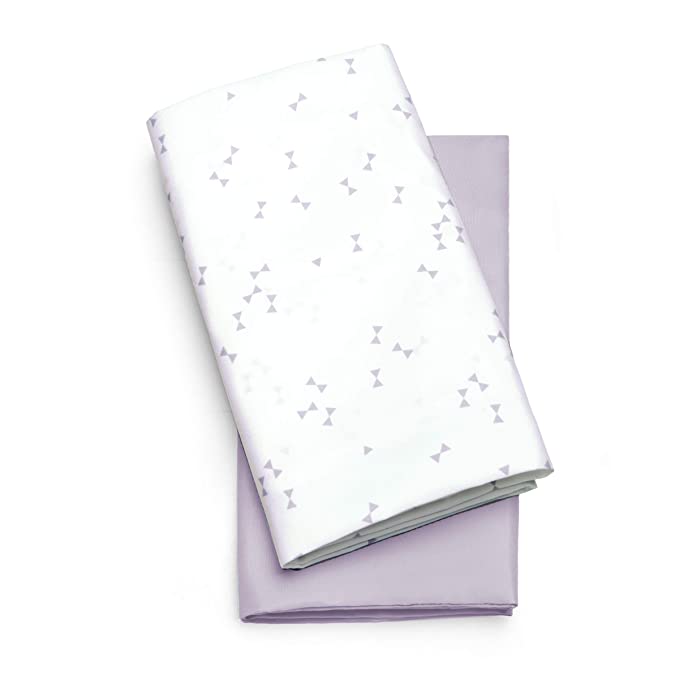 Chicco LullaGo Bassinet Sheets - Lavender Triangle 2 Piece, Purple