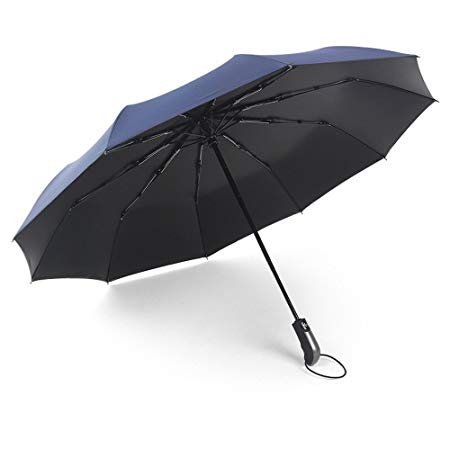 Bekhic Umbrella, Travel Umbrella - Windproof, Reinforced Canopy, Ergonomic Handle, Auto Open/Close