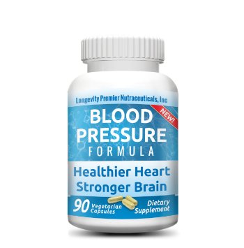 Longevity Blood Pressure Formula [New Formula!] - Clinically formulated - 15  standardized herbal extracts - 90 capsules