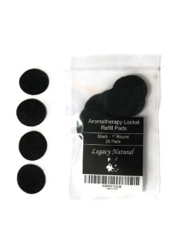 (25 Pack) Aromatherapy Diffuser Locket Necklace Refill Pads - Black