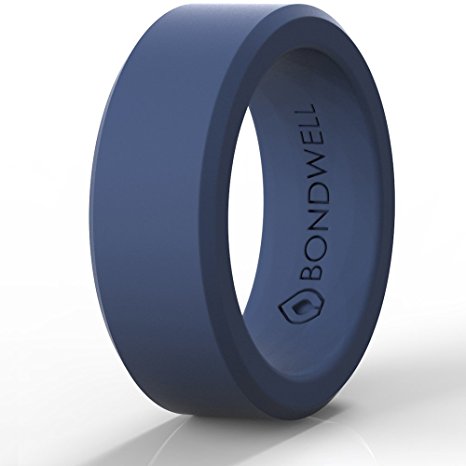 BEST SILICONE WEDDING RING FOR MEN "Protect Your Finger & Your Marriage" Safe, Rubber Durable Band for Active Athletes, Crossfit, Military, Firefighters, Craftsmen, 100% Guarantee