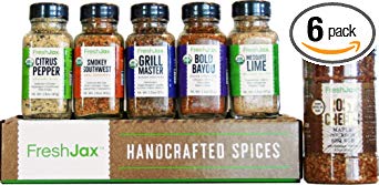 FreshJax Premium Gourmet Organic Spices and Seasonings, Gift Box (Set of 6) (BBQ & Grill Lovers)