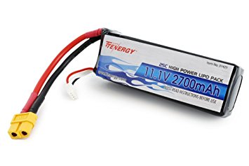 Tenergy 11.1V 3S 2700mAh 25C LIPO Battery Pack w/ XT60 Connector for DJI Phantom, CX-20, and DJI F450