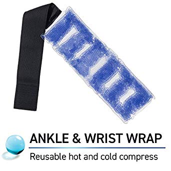 TheraPearl Ankle/Wrist Wrap, Reusable Hot Cold Therapy Pack with Gel Beads, Best Ice Pack for Wrist and Ankle Sprain, Flexible Hot and Cold Compress for Pain Relief, Sports Injuries, and Swelling