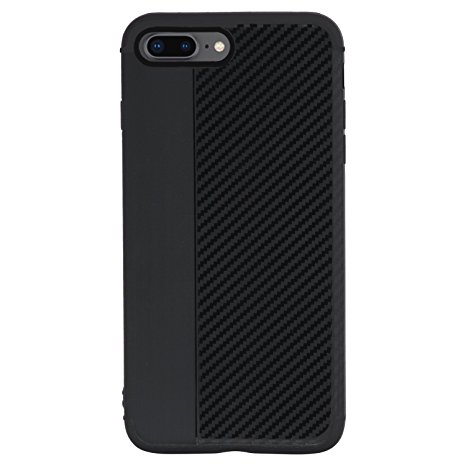 iPhone 7 Plus Case, Techowik Graphite Carbon Fiber Series protective premium back cover - Black