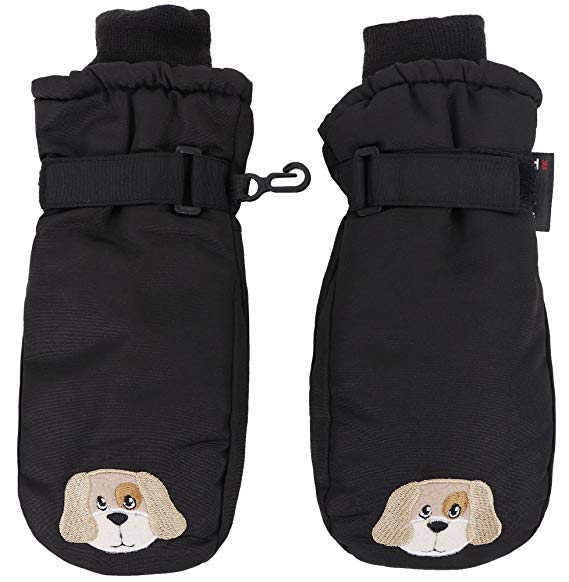 SimpliKids Children's Winter Thinsulate Insulated Waterproof Ski Mittens,Animal