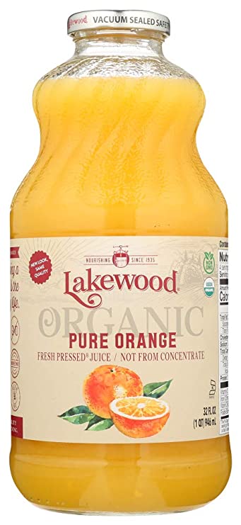LAKEWOOD Organic Pure Orange Juice, 32 FZ