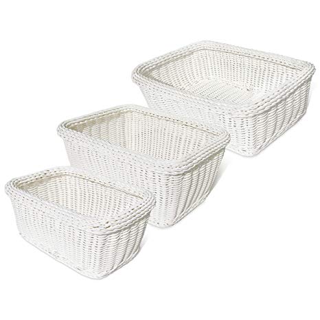 Colorbasket Hand Woven Waterproof Storage Basket, White
