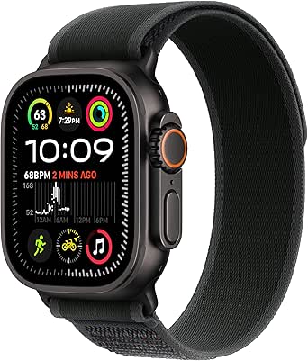 Apple Watch Ultra 2 [GPS   Cellular 49mm] Smartwatch, Sport Watch with Black Titanium Case with Black Trail Loop - S/M. Fitness Tracker, Precision GPS, Action Button, Carbon Neutral